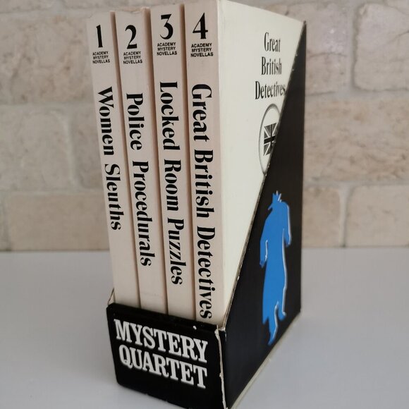 1990s Mystery Quartet Box Set of 4 Mystery Paperbacks Vintage Novellas British - Picture 1 of 7